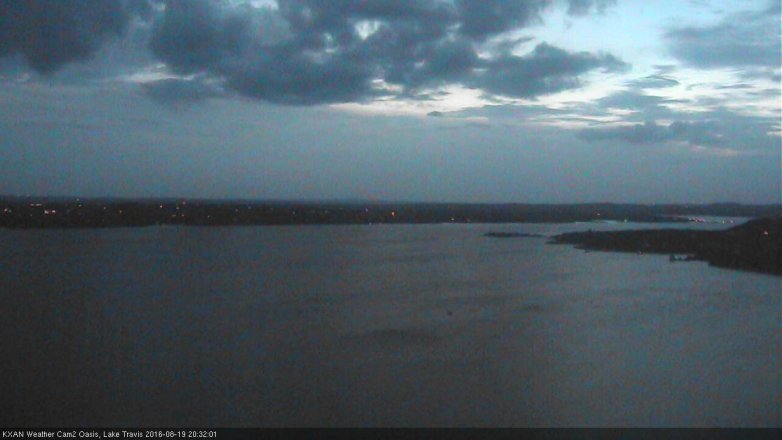 Lake Travis webcam, August 19, 2016 7:55 PM CT
