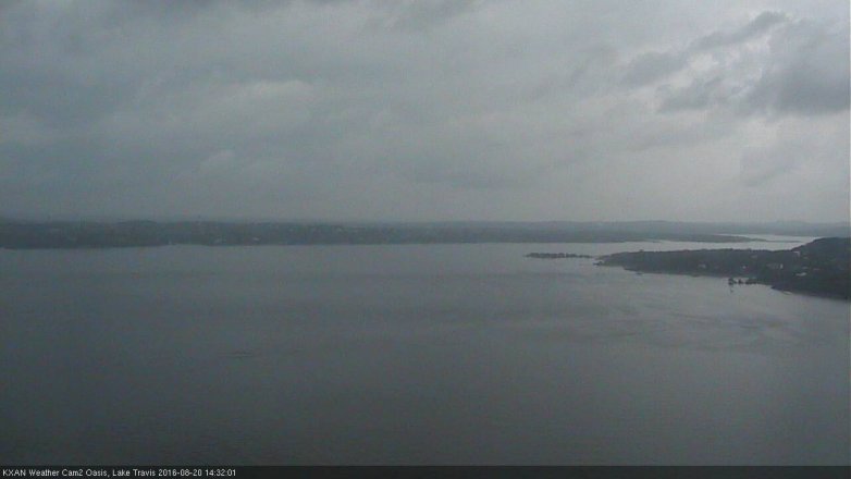 Lake Travis webcam, August 20, 2016 1:40 PM CT