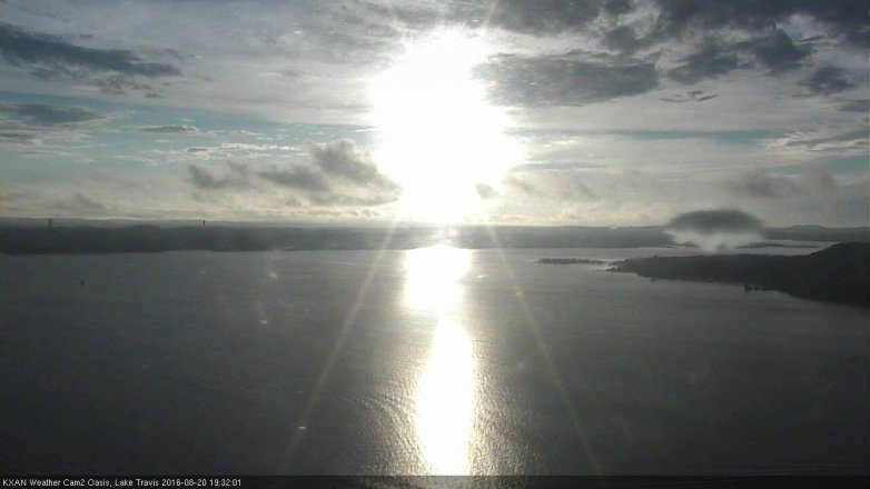 Lake Travis webcam, August 20, 2016 7:00 PM CT