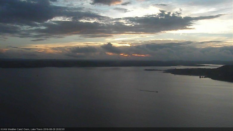 Lake Travis webcam, August 20, 2016 7:10 PM CT