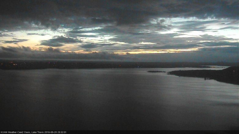 Lake Travis webcam, August 20, 2016 7:35 PM CT