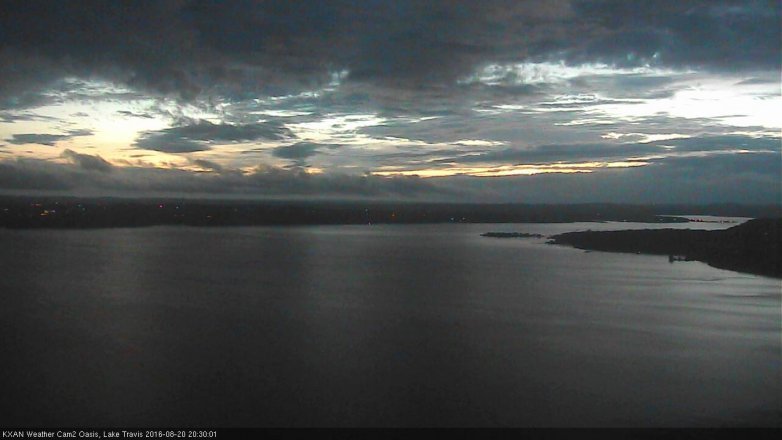 Lake Travis webcam, August 20, 2016 7:40 PM CT