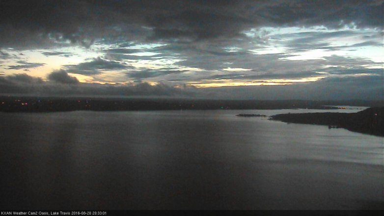 Lake Travis webcam, August 20, 2016 7:45 PM CT