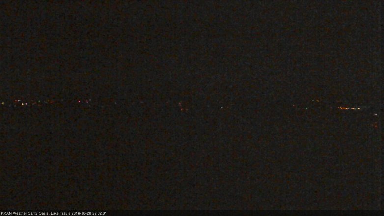 Lake Travis webcam, August 20, 2016 9:25 PM CT