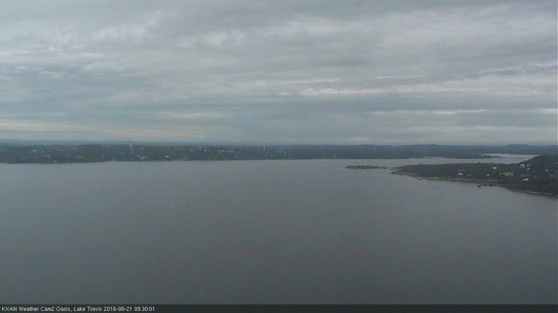 Lake Travis webcam, August 21, 2016 9:00 AM CT