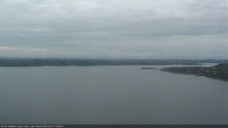 Lake Travis webcam, August 21, 2016 9:30 AM CT