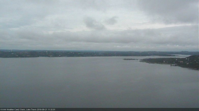 Lake Travis webcam, August 21, 2016 10:50 AM CT