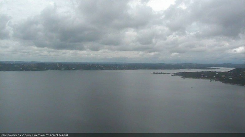 Lake Travis webcam, August 21, 2016 1:10 PM CT