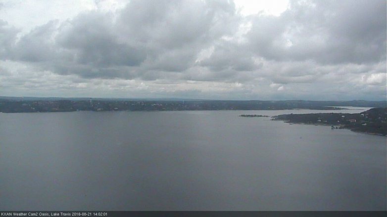 Lake Travis webcam, August 21, 2016 1:15 PM CT