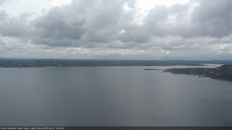 Lake Travis webcam, August 21, 2016 1:25 PM CT