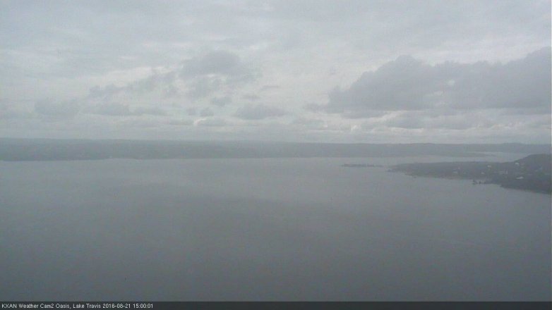 Lake Travis webcam, August 21, 2016 2:10 PM CT