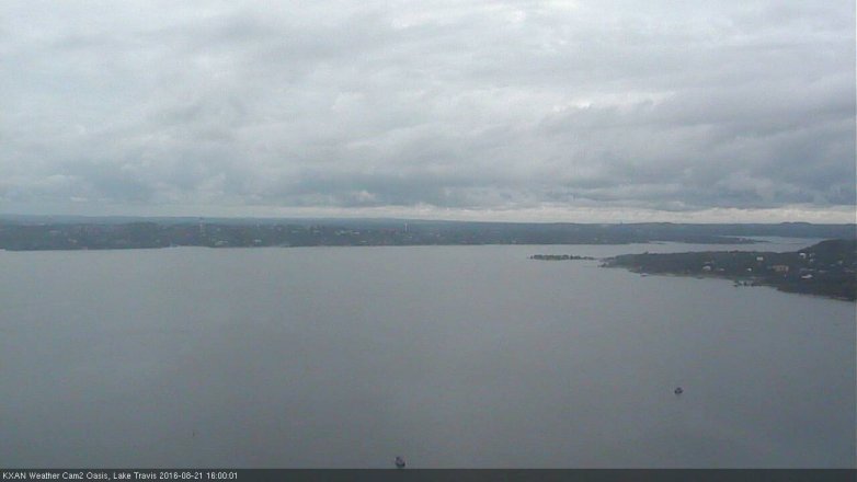Lake Travis webcam, August 21, 2016 3:20 PM CT