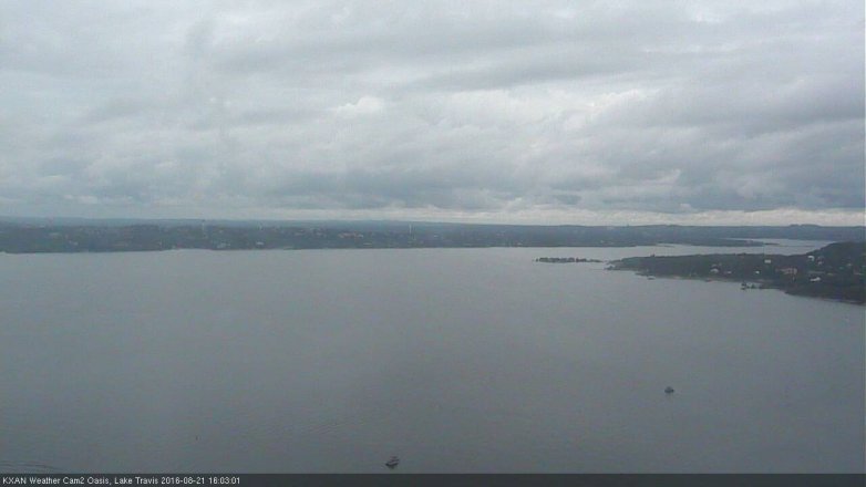 Lake Travis webcam, August 21, 2016 3:25 PM CT