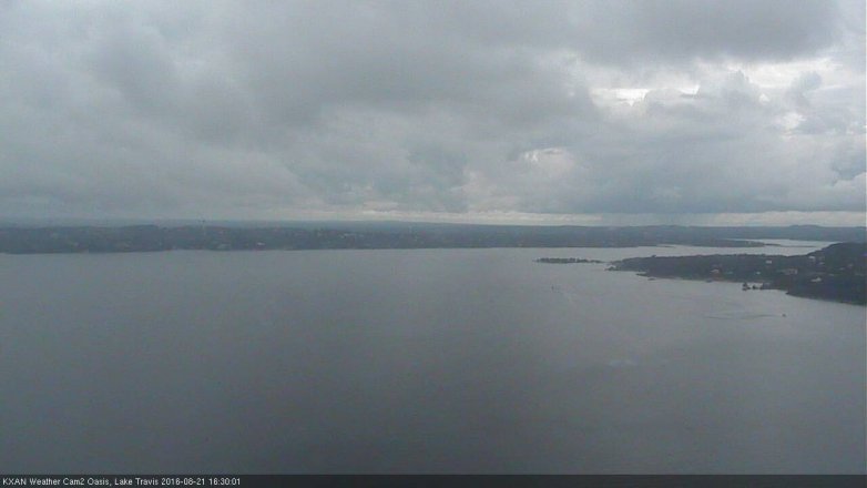 Lake Travis webcam, August 21, 2016 3:35 PM CT