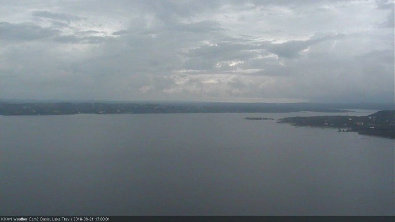 Lake Travis webcam, August 21, 2016 4:30 PM CT