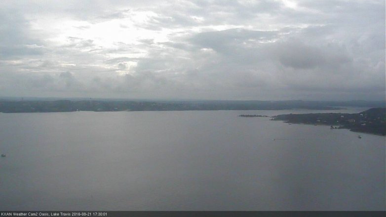 Lake Travis webcam, August 21, 2016 5:00 PM CT