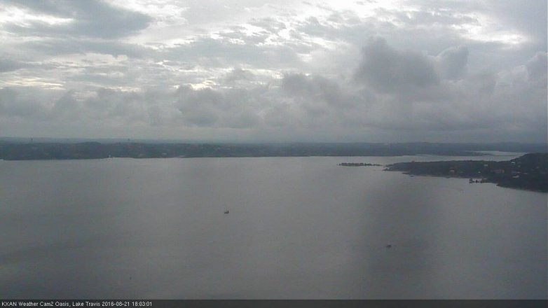 Lake Travis webcam, August 21, 2016 5:15 PM CT