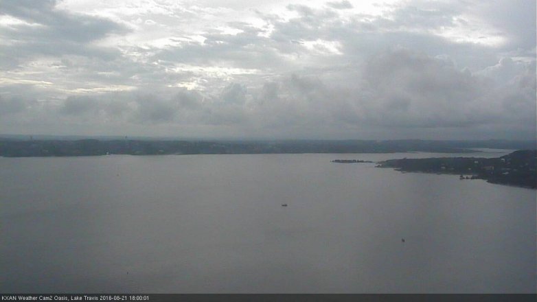 Lake Travis webcam, August 21, 2016 5:30 PM CT
