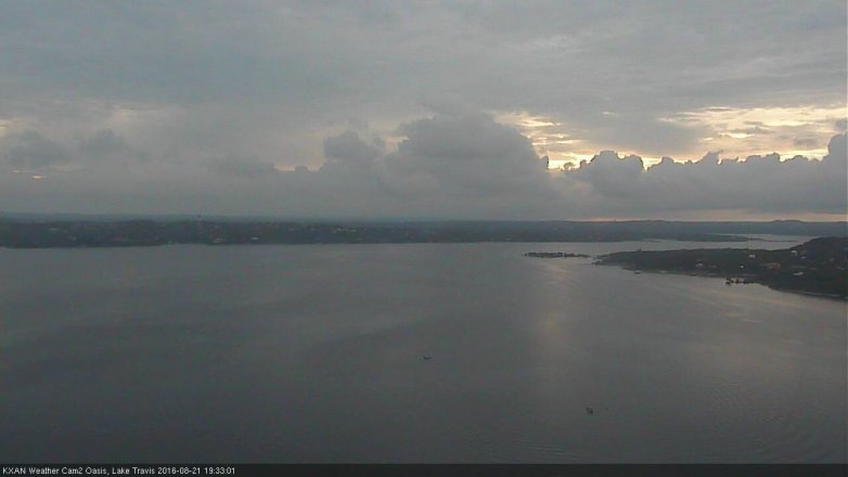 Lake Travis webcam, August 21, 2016 6:40 PM CT