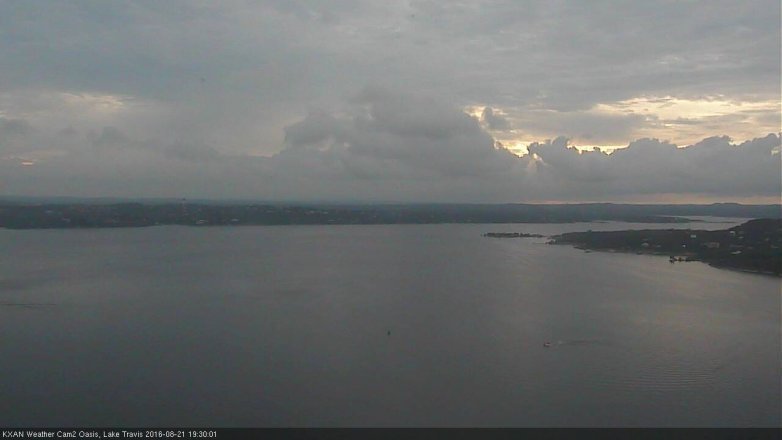 Lake Travis webcam, August 21, 2016 6:45 PM CT