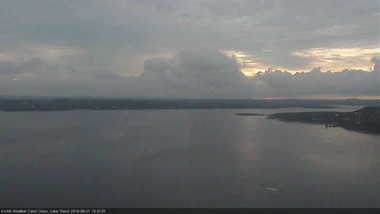 Lake Travis webcam, August 21, 2016 6:50 PM CT