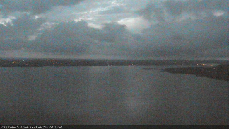 Lake Travis webcam, August 21, 2016 7:45 PM CT