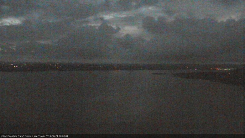 Lake Travis webcam, August 21, 2016 8:05 PM CT
