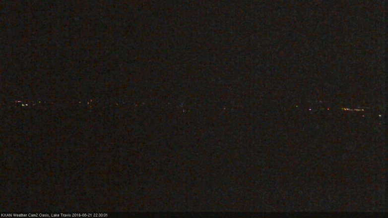 Lake Travis webcam, August 21, 2016 10:00 PM CT