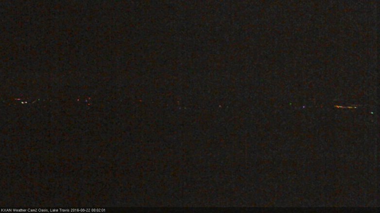 Lake Travis webcam, August 21, 2016 11:05 PM CT