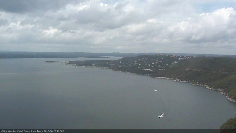 Lake Travis webcam, August 22, 2016 12:55 PM CT