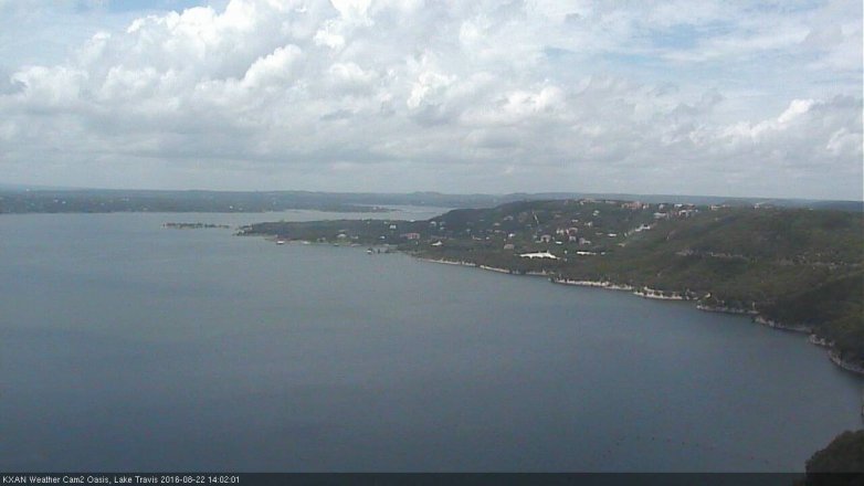 Lake Travis webcam, August 22, 2016 1:20 PM CT