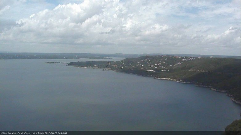 Lake Travis webcam, August 22, 2016 1:25 PM CT