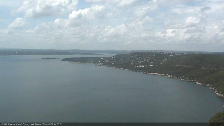 Lake Travis webcam, August 22, 2016 2:00 PM CT