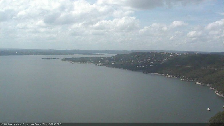 Lake Travis webcam, August 22, 2016 2:25 PM CT