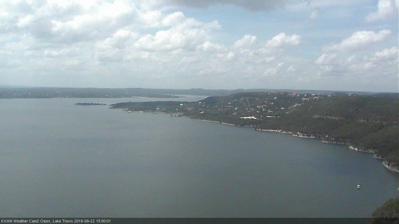 Lake Travis webcam, August 22, 2016 2:30 PM CT