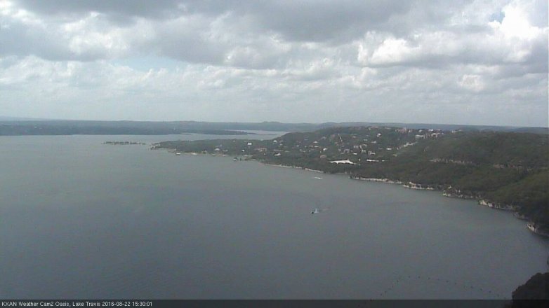 Lake Travis webcam, August 22, 2016 3:00 PM CT