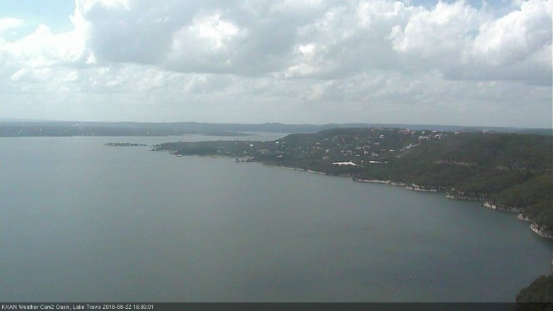 Lake Travis webcam, August 22, 2016 3:20 PM CT