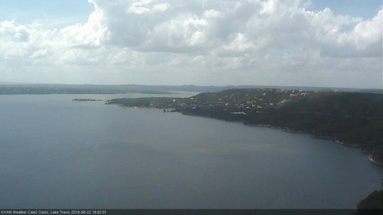 Lake Travis webcam, August 22, 2016 3:25 PM CT
