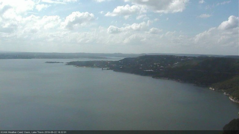 Lake Travis webcam, August 22, 2016 3:35 PM CT
