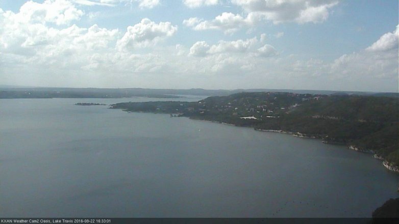 Lake Travis webcam, August 22, 2016 3:55 PM CT