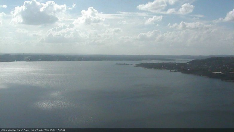 Lake Travis webcam, August 22, 2016 4:05 PM CT