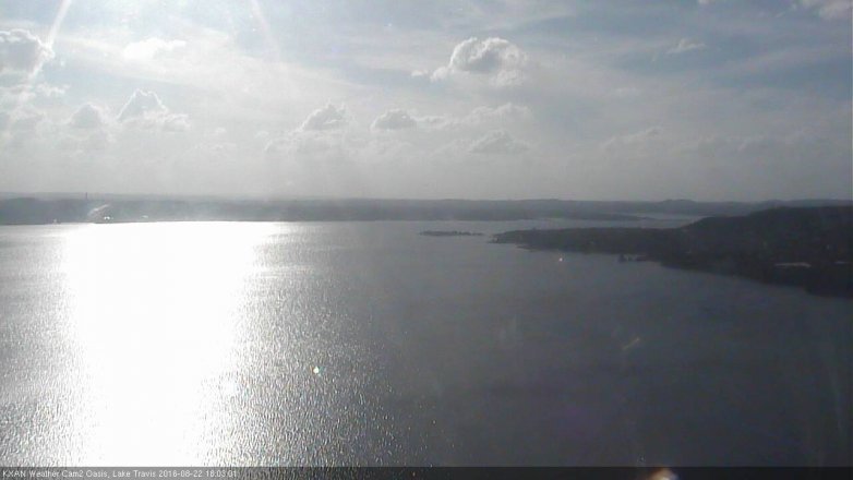 Lake Travis webcam, August 22, 2016 5:25 PM CT
