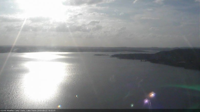 Lake Travis webcam, August 22, 2016 5:45 PM CT
