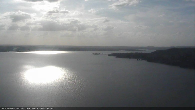 Lake Travis webcam, August 22, 2016 6:00 PM CT