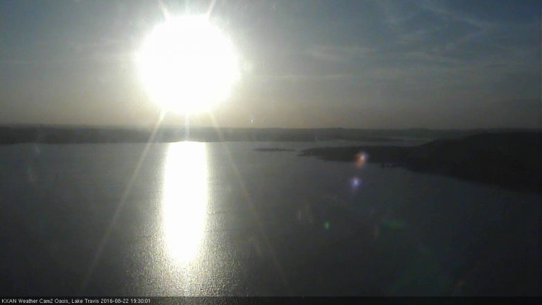 Lake Travis webcam, August 22, 2016 7:00 PM CT