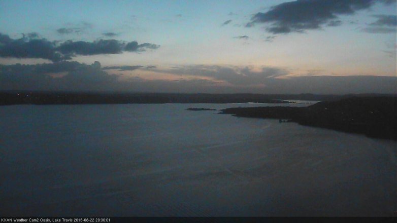 Lake Travis webcam, August 22, 2016 7:55 PM CT