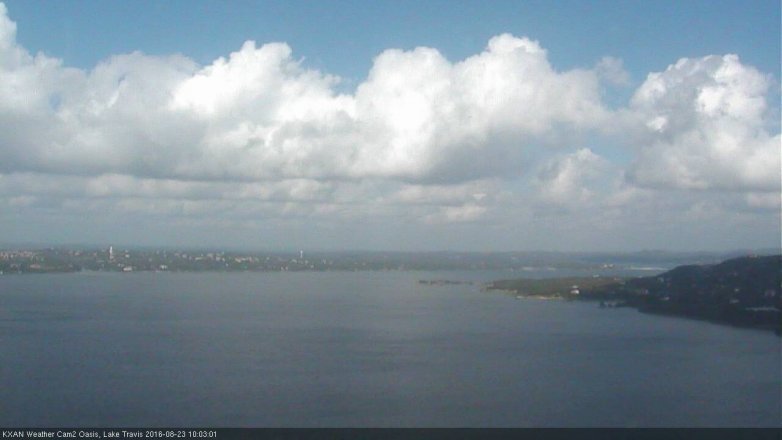 Lake Travis webcam, August 23, 2016 9:20 AM CT