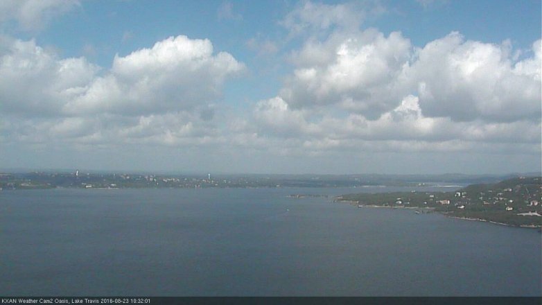 Lake Travis webcam, August 23, 2016 9:40 AM CT