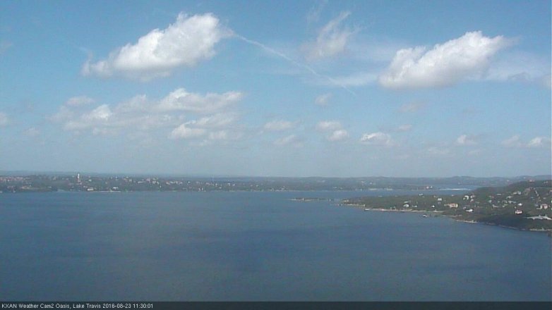 Lake Travis webcam, August 23, 2016 10:55 AM CT