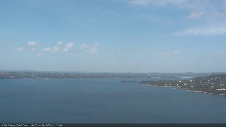 Lake Travis webcam, August 23, 2016 11:40 AM CT
